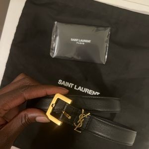 Ysl Saint Laurent Cassandre Thin Belt